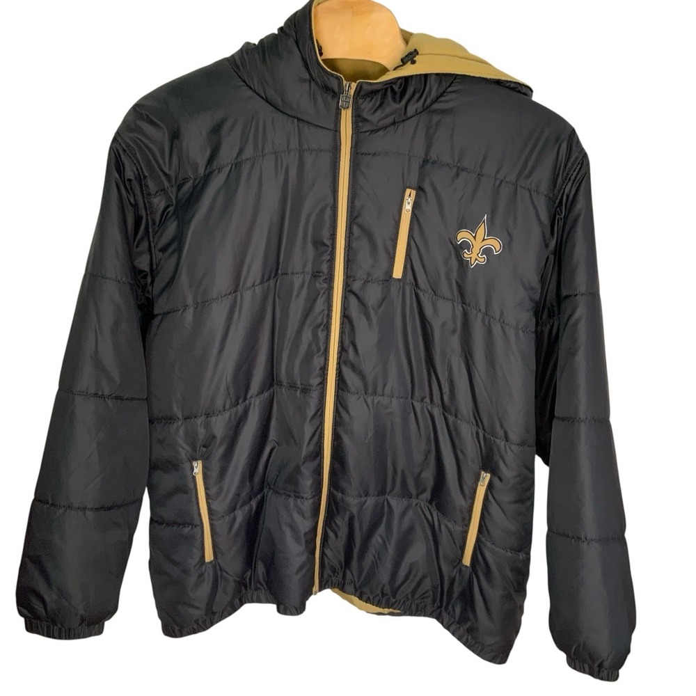 New Orleans Saints Men's Pro‎ Line Hooded  Full Zip Jacket Puffer Coat Size 6XL